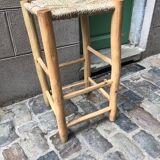 High wood and rope stool