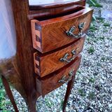 Paire de tables de chevets en marqueterie ancien style louis xv