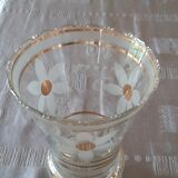 Vintage glass vase with patterns