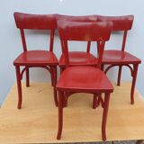 4 red chairs bistro Baumann