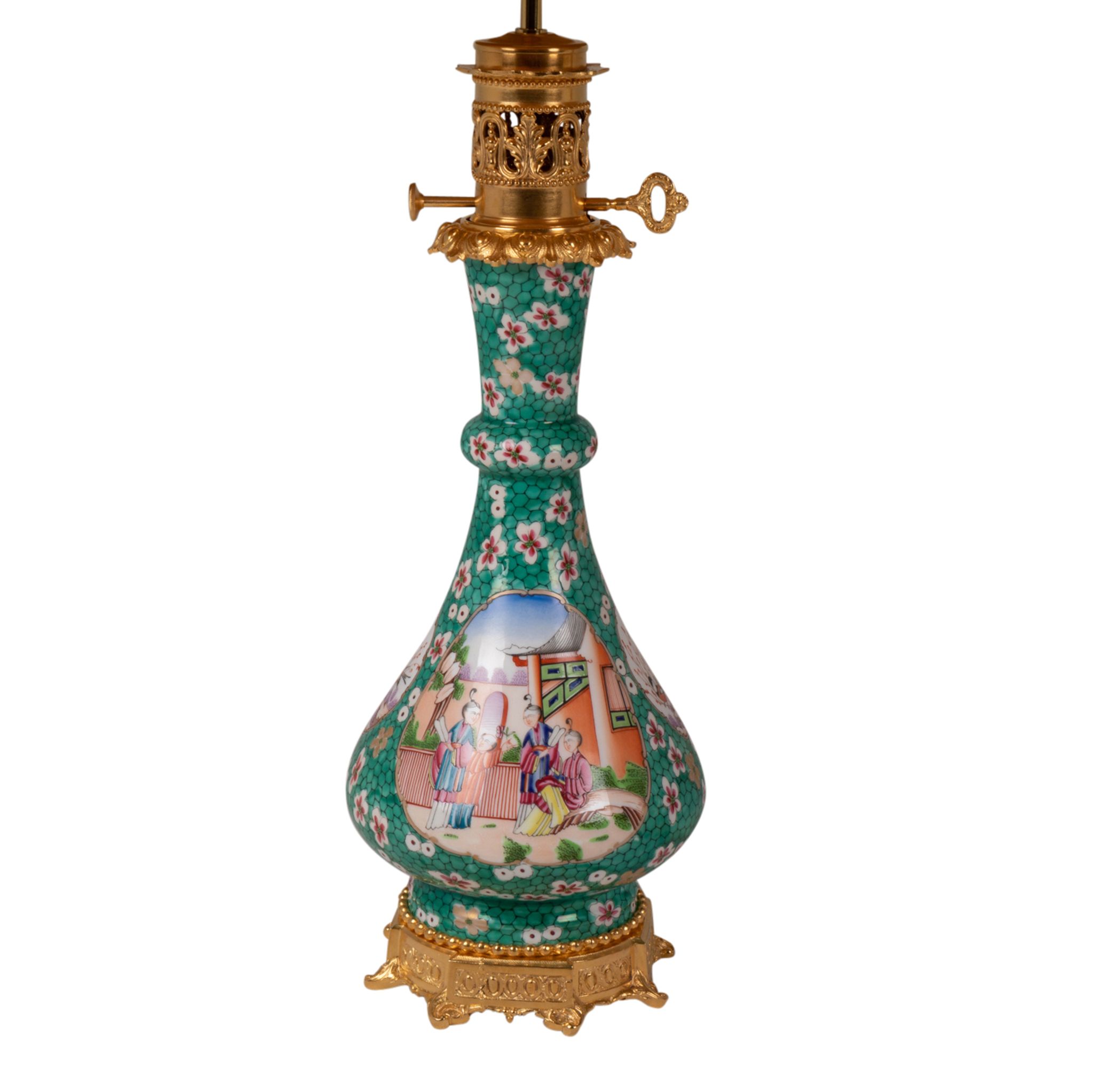 Pair of lamps in Canton porcelain and bronze, circa 1880
