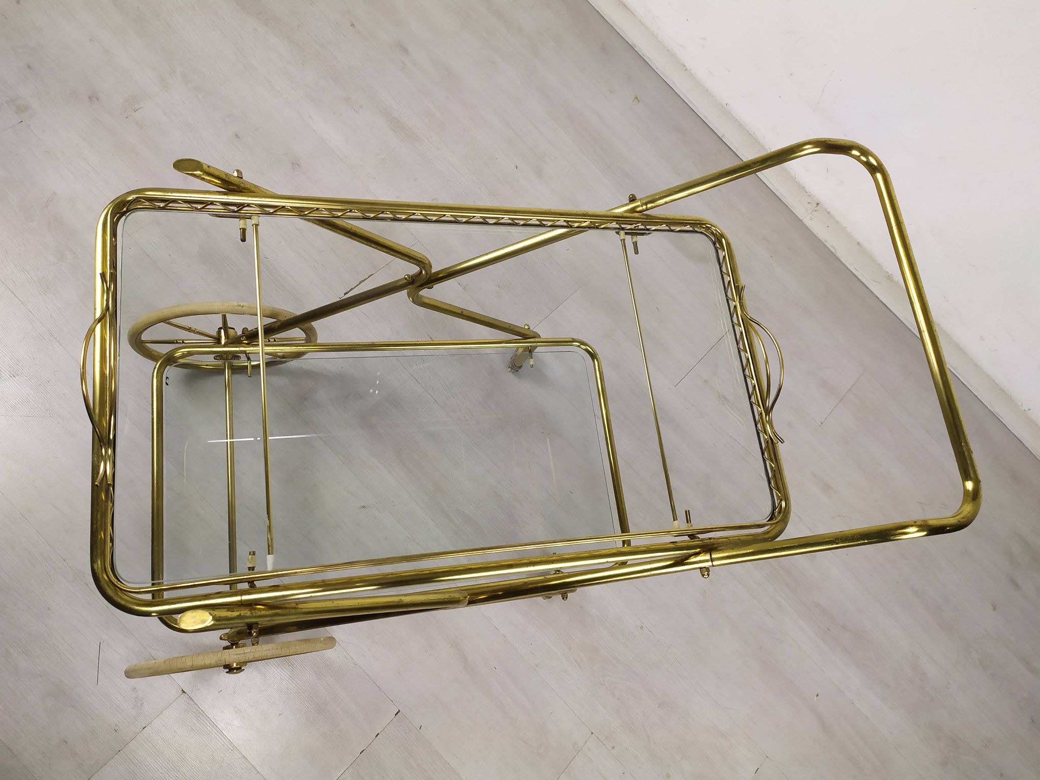 Vintage golden brass rolling service