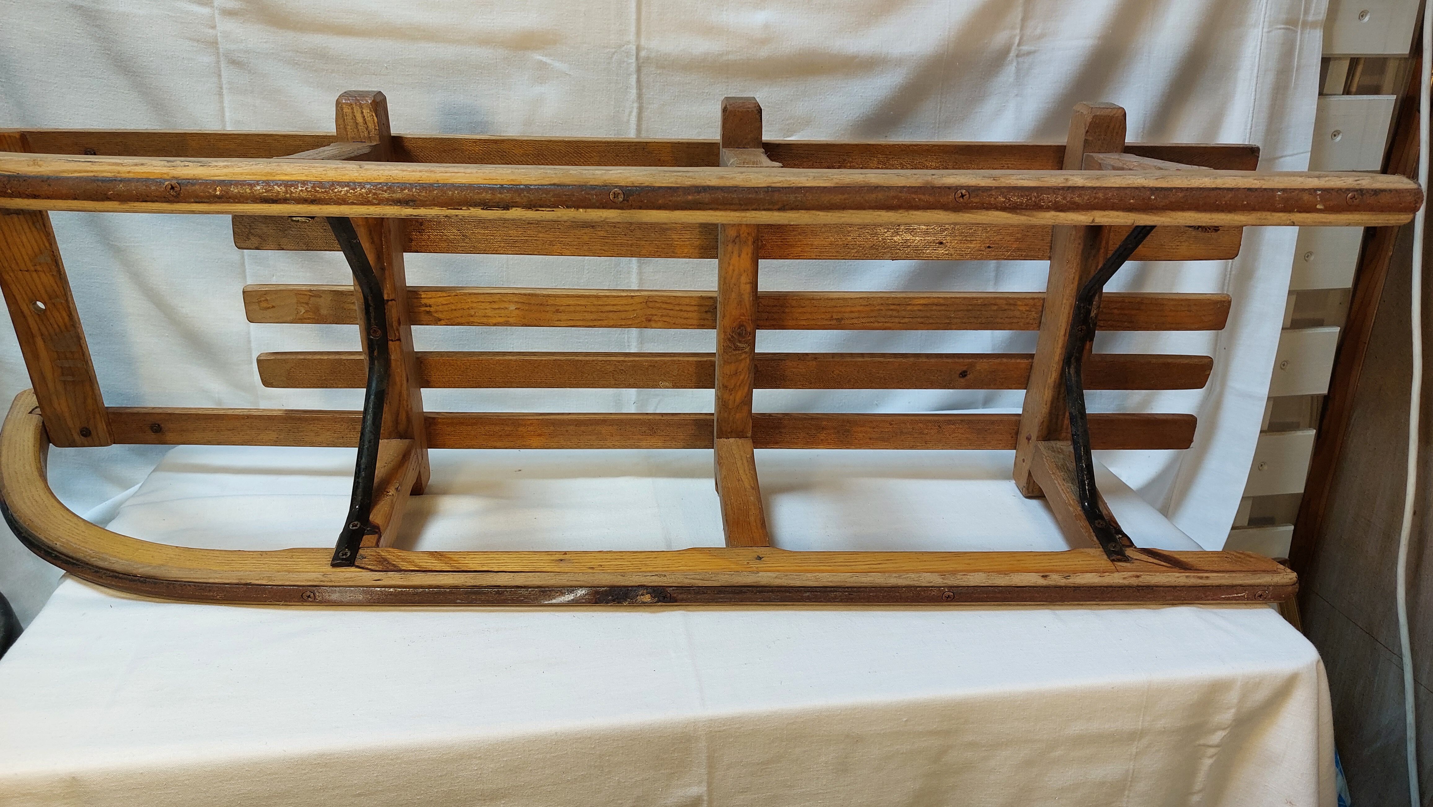 Old solid wood sled 103 cm