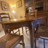 Table in solid cherry wood in Louis XV style.