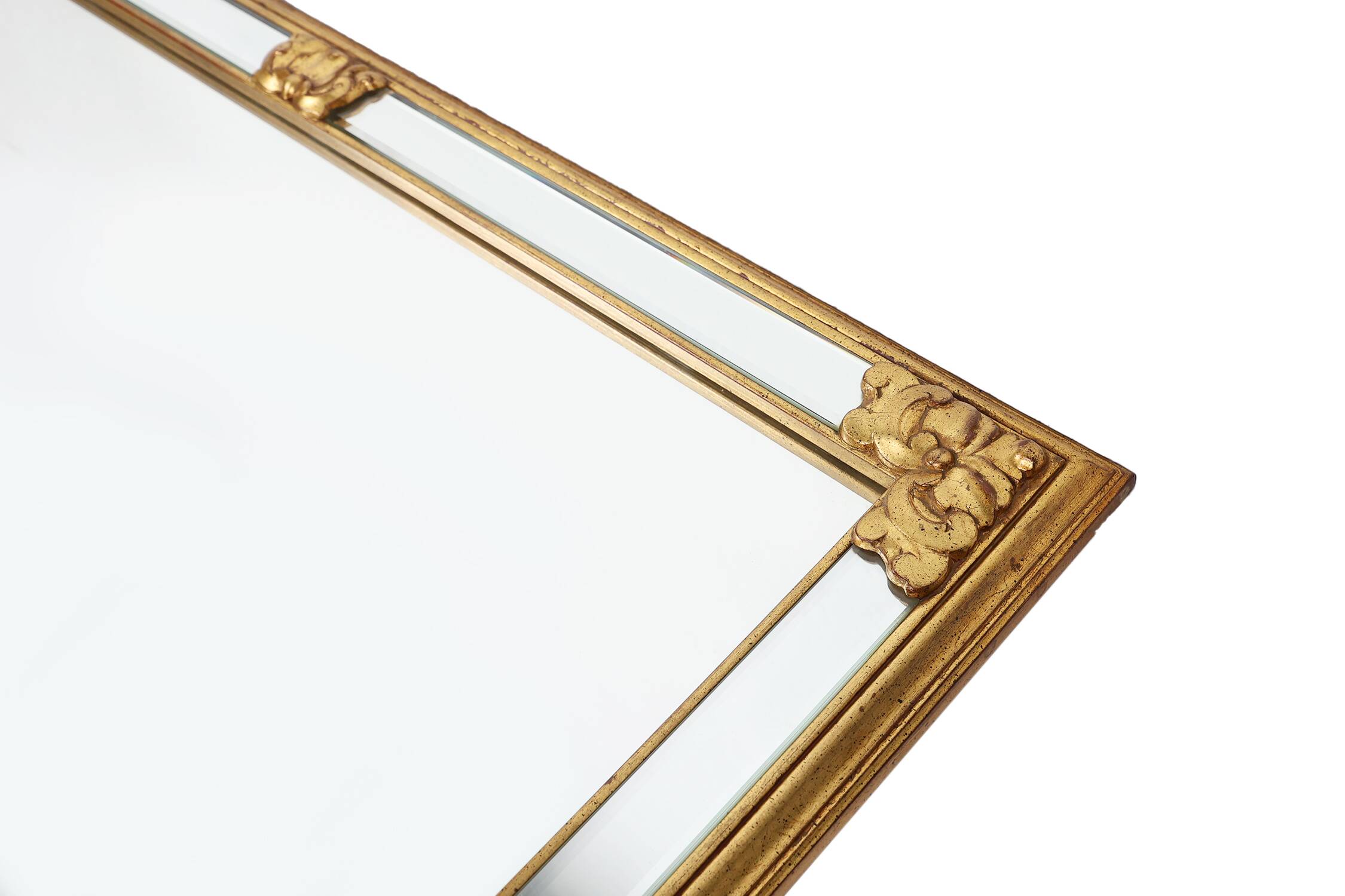 Large 20th century decorative Vintage gilded mirror, Belgium