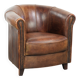 Sheepskin clubarmchair with beautiful patina finished with decorative nails