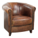Sheepskin clubarmchair with beautiful patina finished with decorative nails