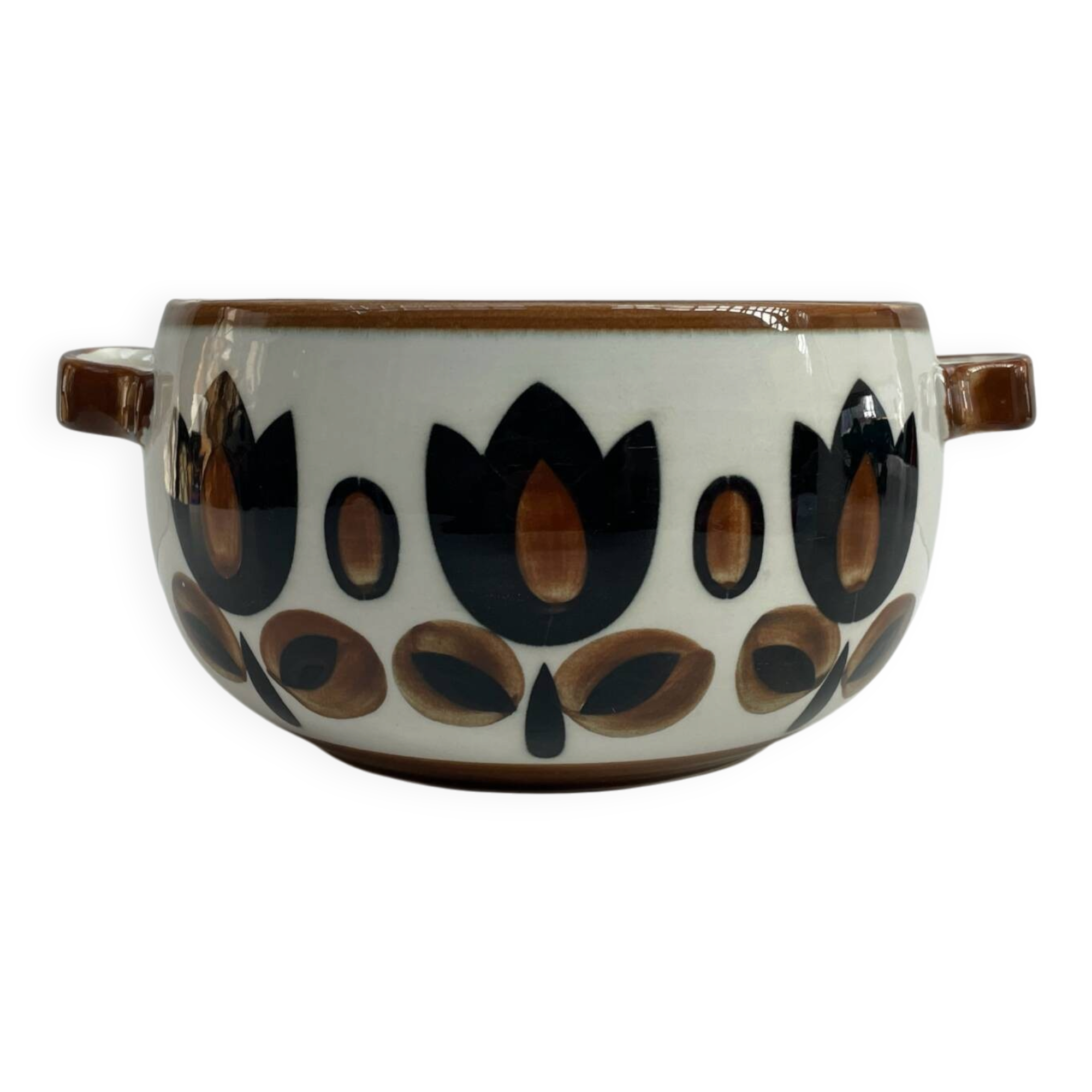 Vintage Boch "Kimono" cache-pot in earthenware – Belgium, 1950s
