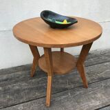 Vintage pedestal table 1940-50 in light oak