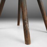 Industrial wooden French painters stool with rich patina from the 1930s