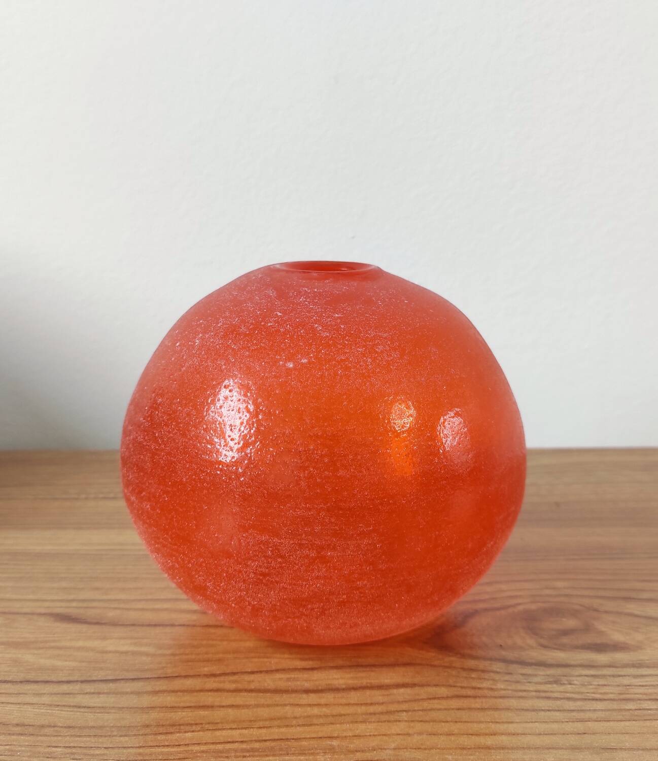 Pair of Murano vases by Seguso - Vintage Corroso glass in orange.