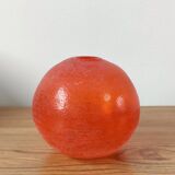 Pair of Murano vases by Seguso - Vintage Corroso glass in orange.