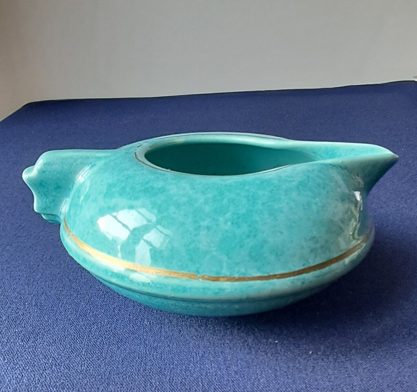 Earthenware milk jug signed Molin, Charolles. 1970s.