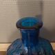 Blue molded glass bottle