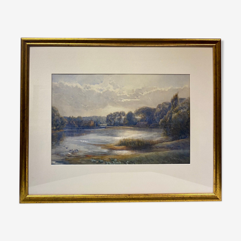 Old painting, landscape, French School of the XX century