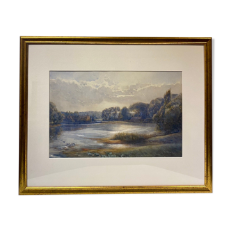 Old painting, landscape, French School of the XX century