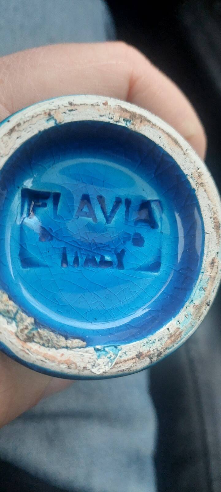 Ceramic vase Bitossi Aldo Londi blue Rimini series 1970s