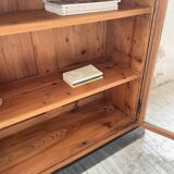 Enfilade de métier en chêne avec portes vitrées