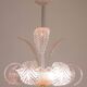 Pink Art Decò Barovier e Toso Chandelier, Murano Glass, 1950s