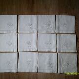 set of 12 old linen tea towels in very good condition