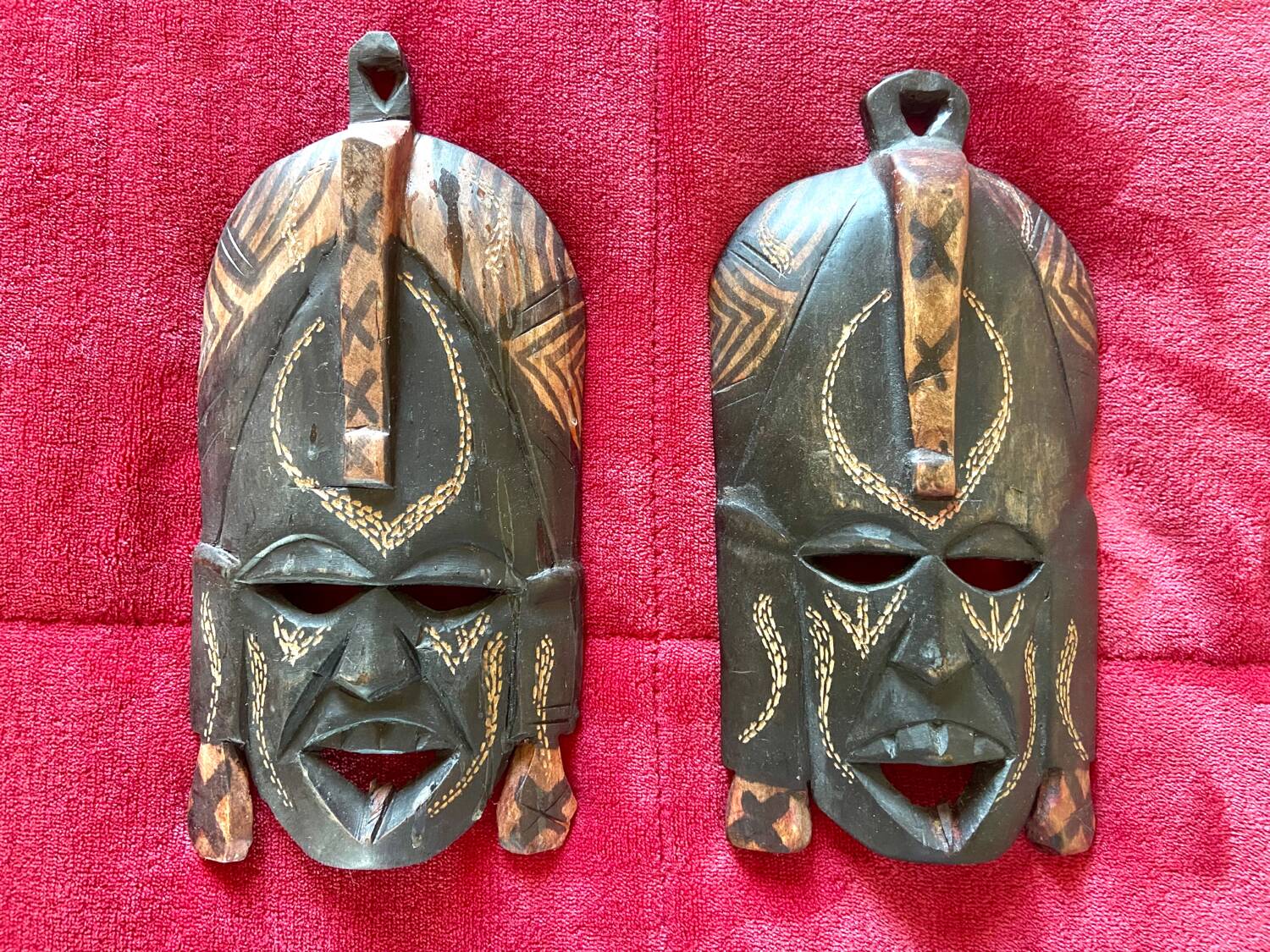 Pair of African wooden masks