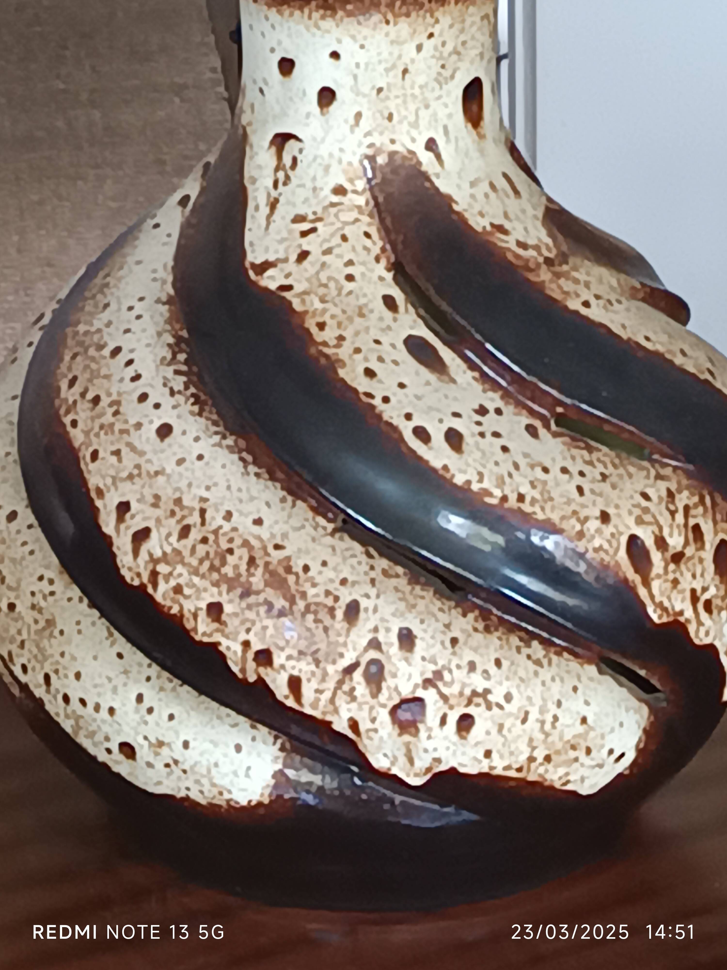 large ceramic lamp from the 70s with retro lighting