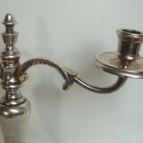 Candle holder 2 english branches in silver metal early twentieth century