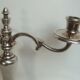 Candle holder 2 english branches in silver metal early twentieth century