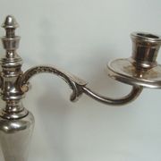 Two-branch silver-plated candle holder from the early twentieth century.