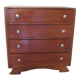 Rare - belle commode art déco 4 tiroirs - années 60 - Patine noyer - Pieds moustache