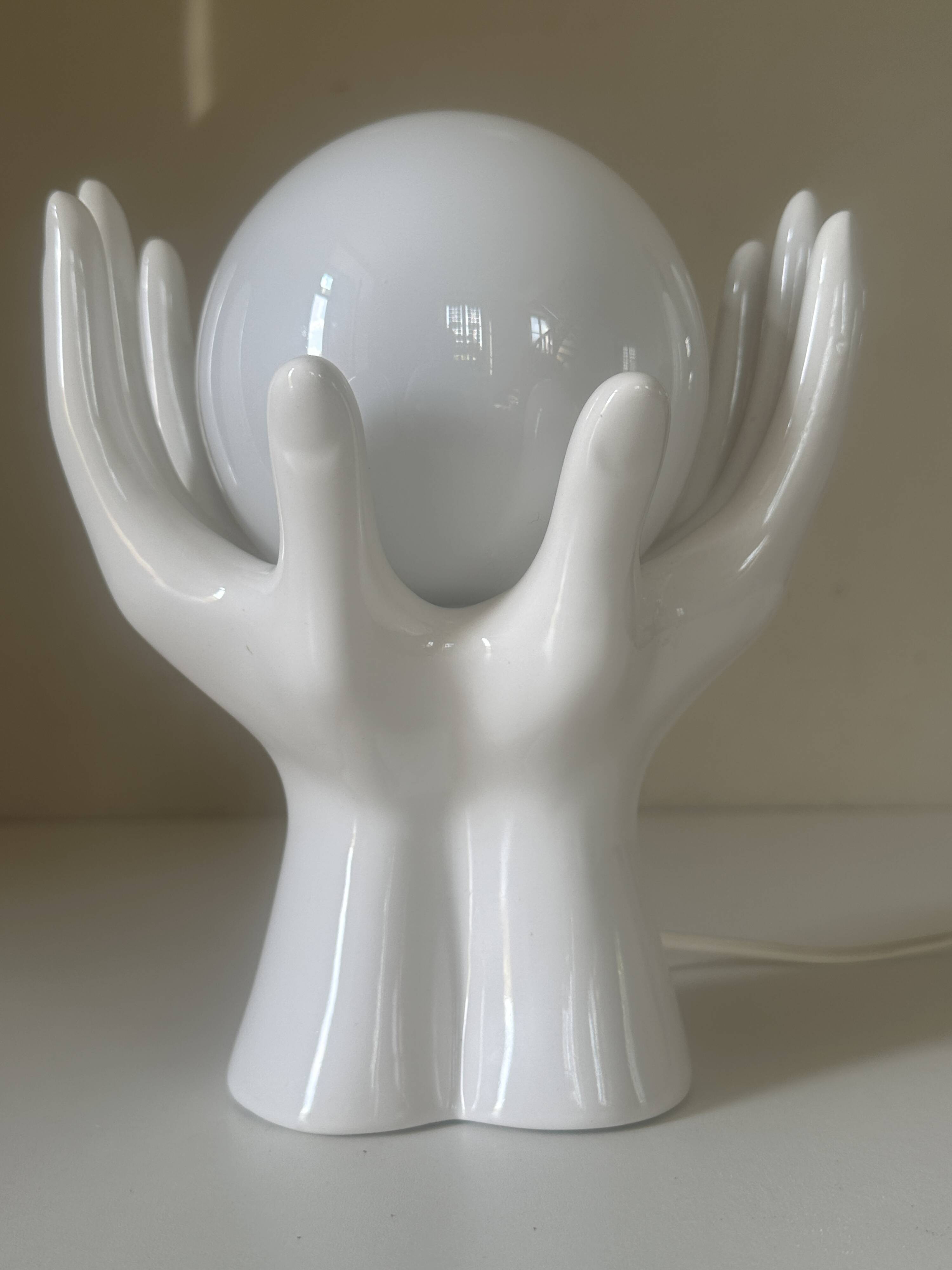 Vintage 80s ceramic hand lamp