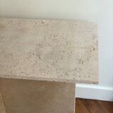 Minimalist travertine stone side table