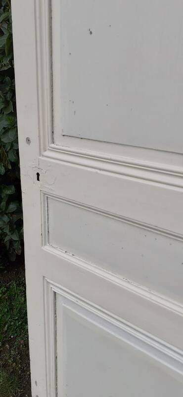 Communication door h221xl90cm old paneled, molded, interior