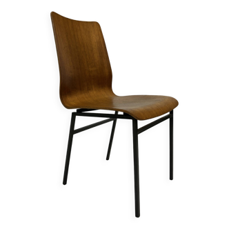 Chaise de salle à manger vintage Friso Kramer pour Auping 'Euroika' en contreplaqué, Pays-Bas 1960