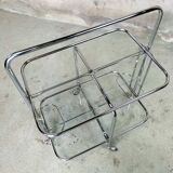 Chrome and glass folding trolley from the 70s
