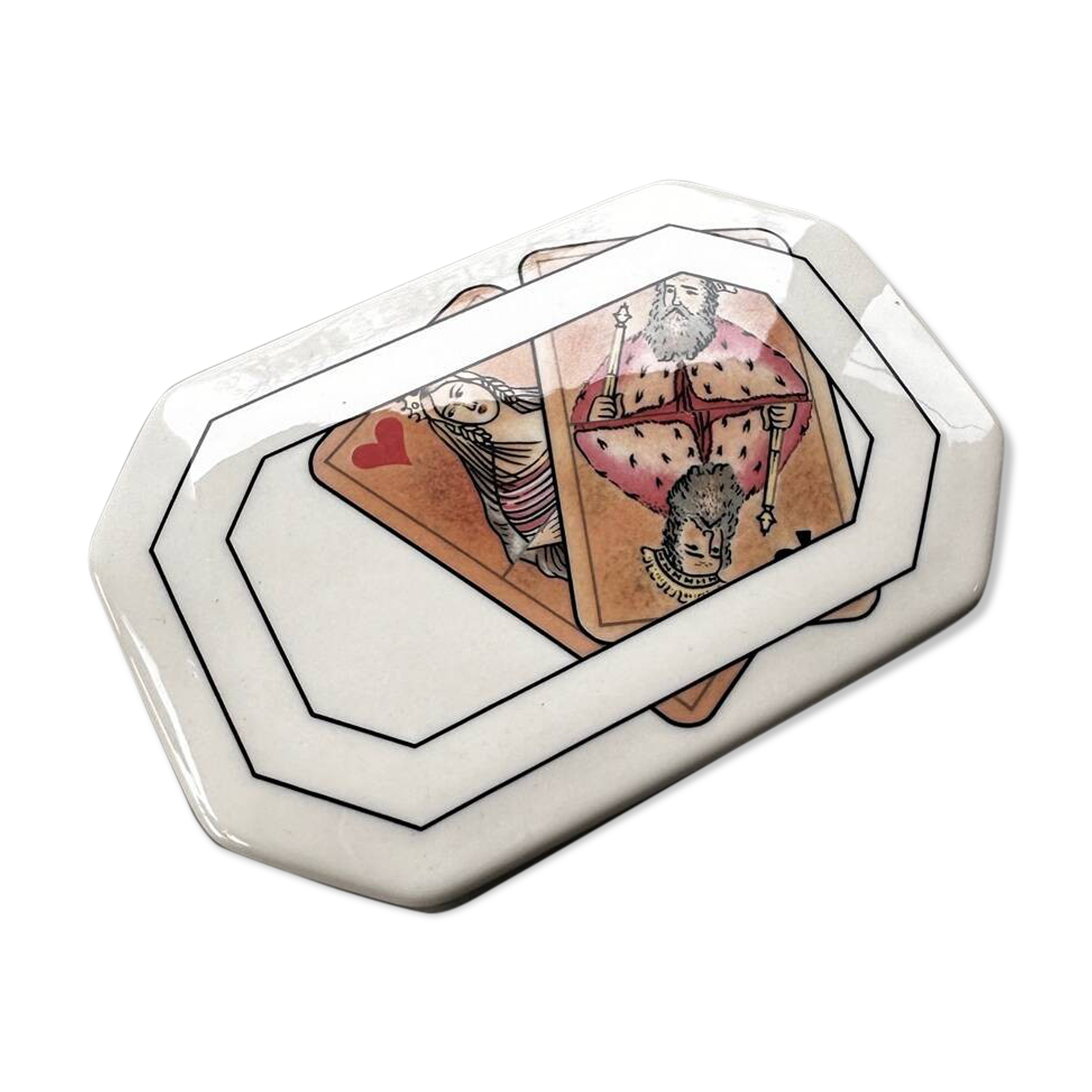 Bonbonnière, boîte à cartes à jouer Villeroy&Boch "Dame de pique"