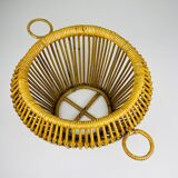 Vintage rattan basket, Italy, 1960s