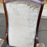 Imperial armchair in mahogany and grey velvet from the 19th century