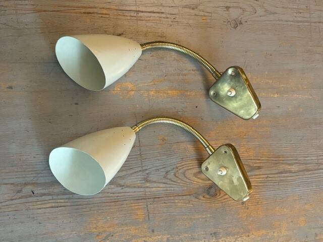 2 appliques laiton orientables - Danemark années 50/60