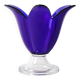 Cobalt Blue Vintage Glass Vase / Mid-century Tulip Flower Vase. Portugal