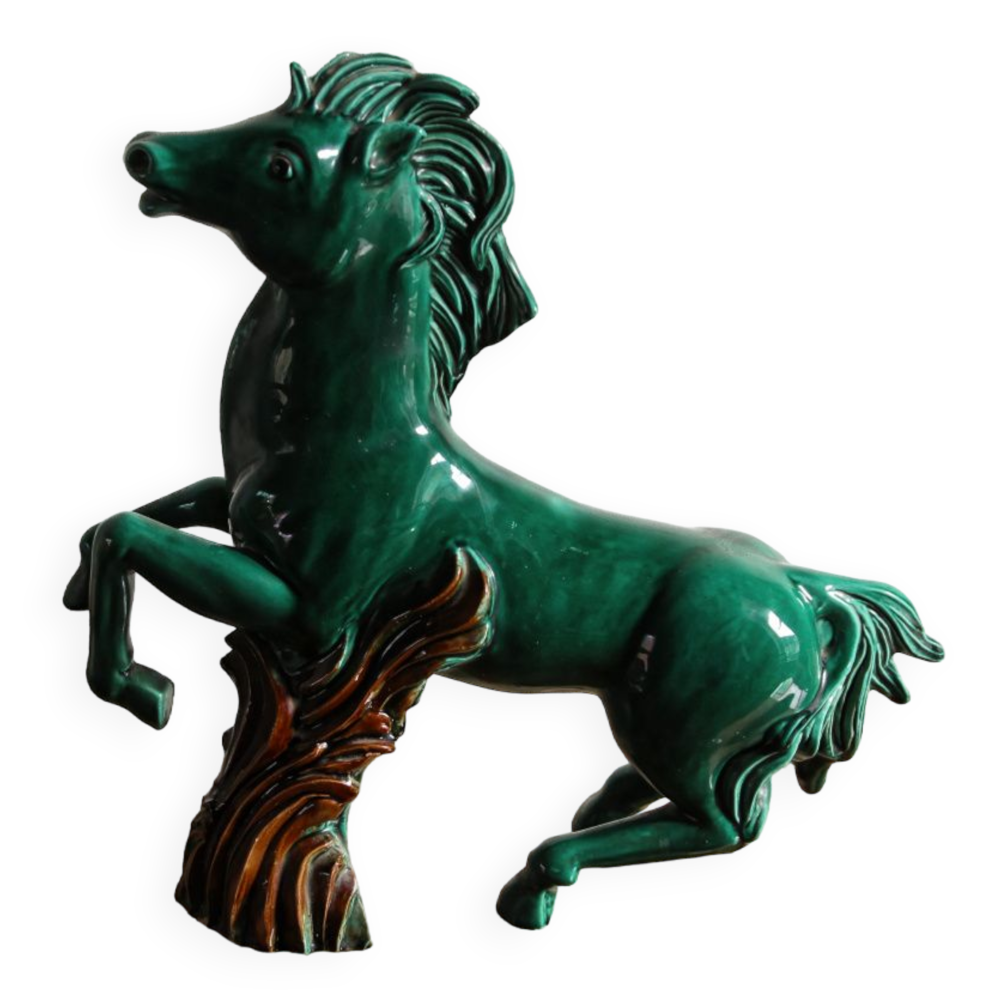 Green earthenware horse