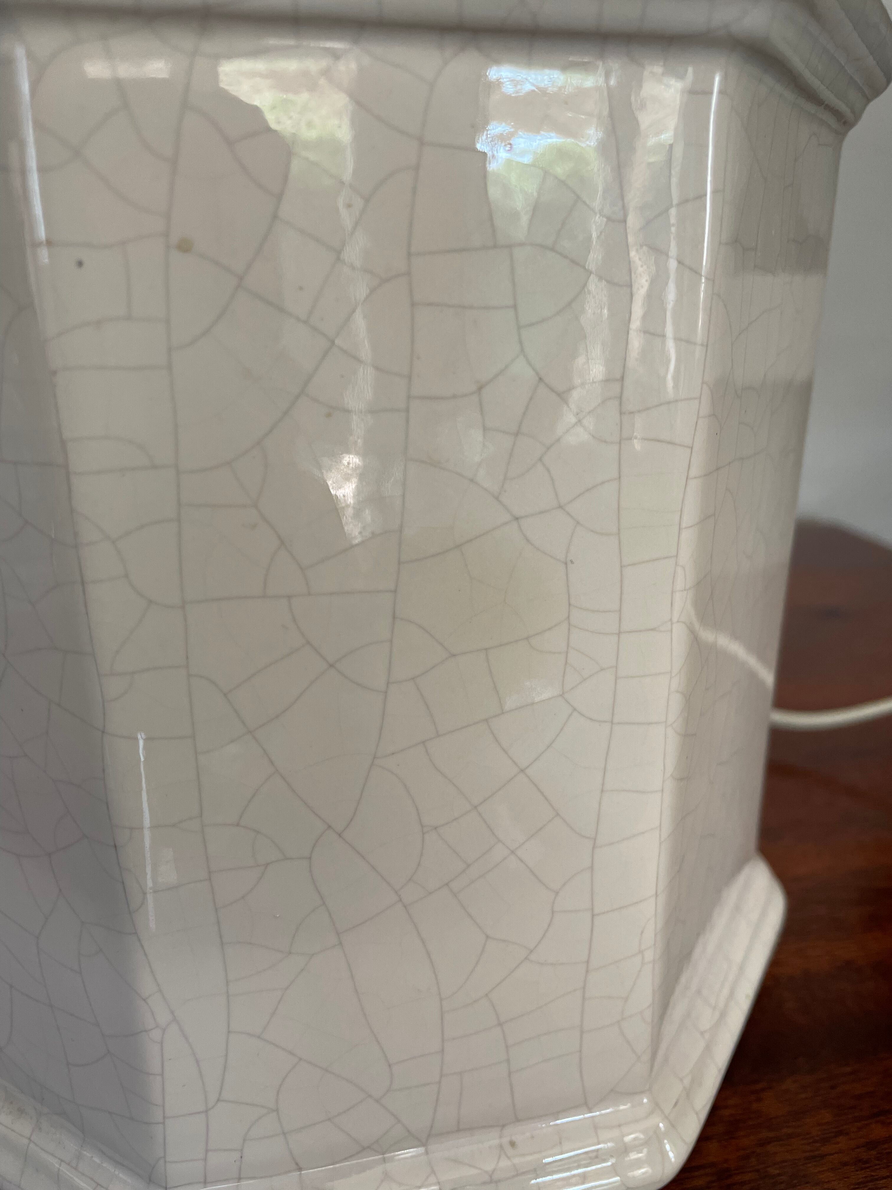 Vintage cracked ceramic lamp
