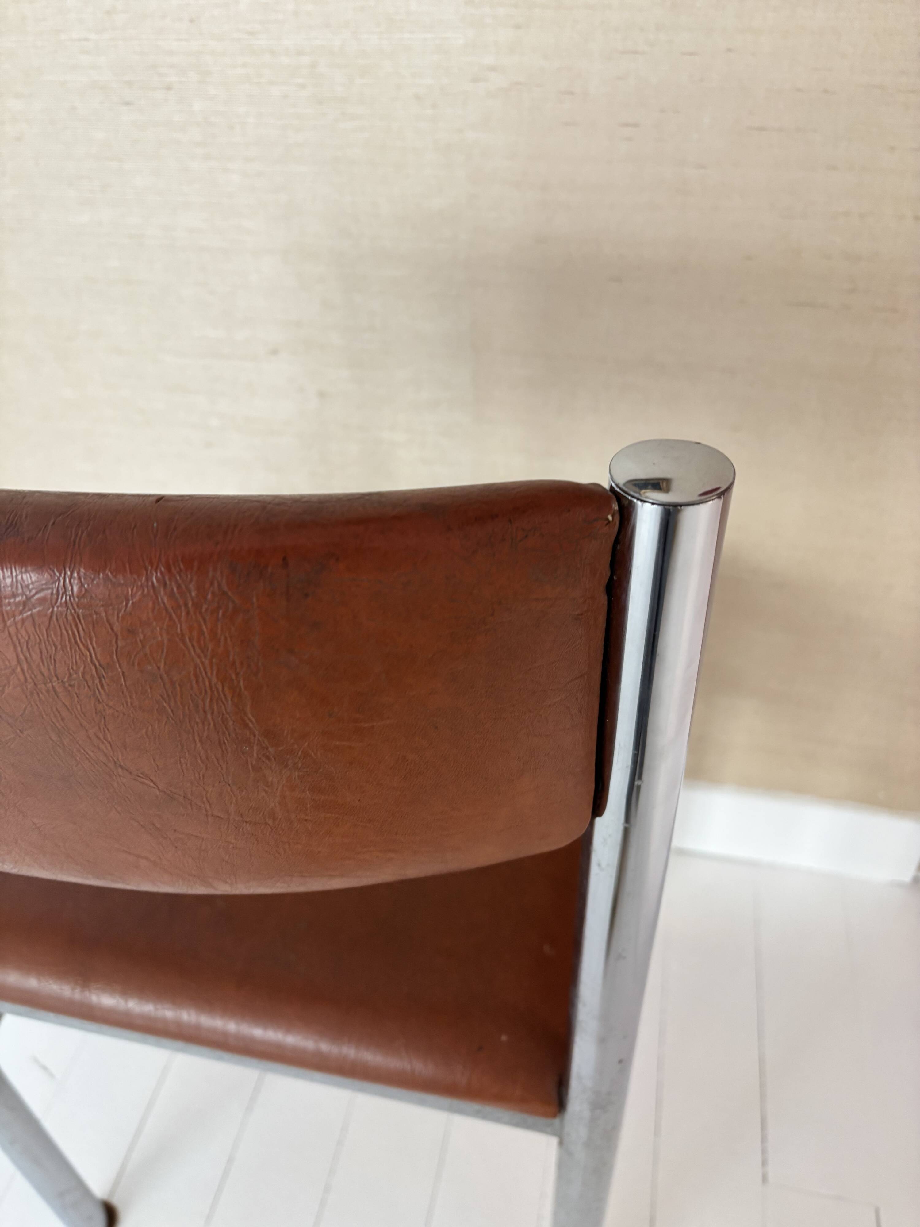 Chrome and leather chair