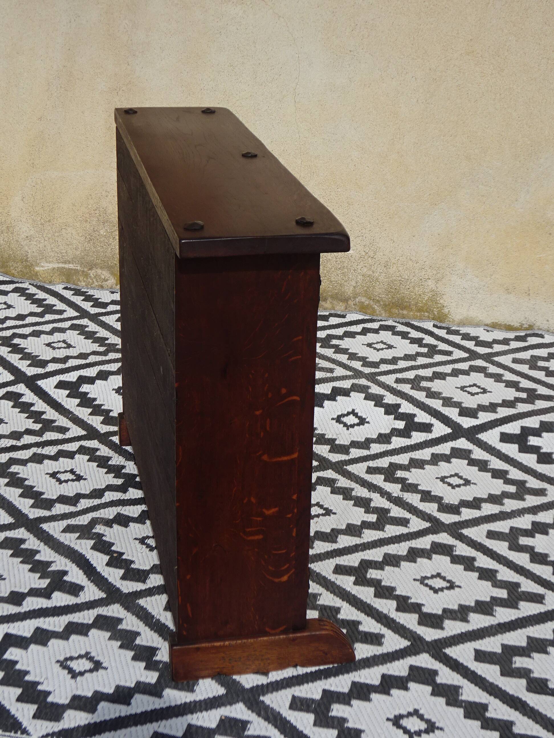 Shallow solid oak sideboard