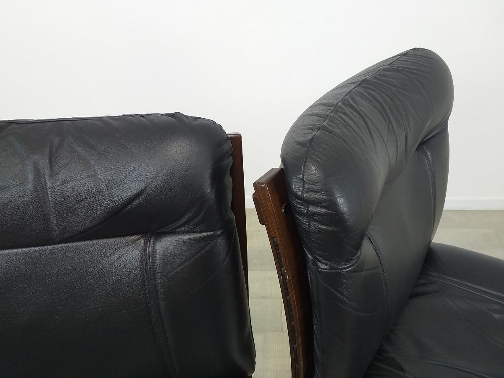 Vintage 1970s leather office armchair Scandinavian design