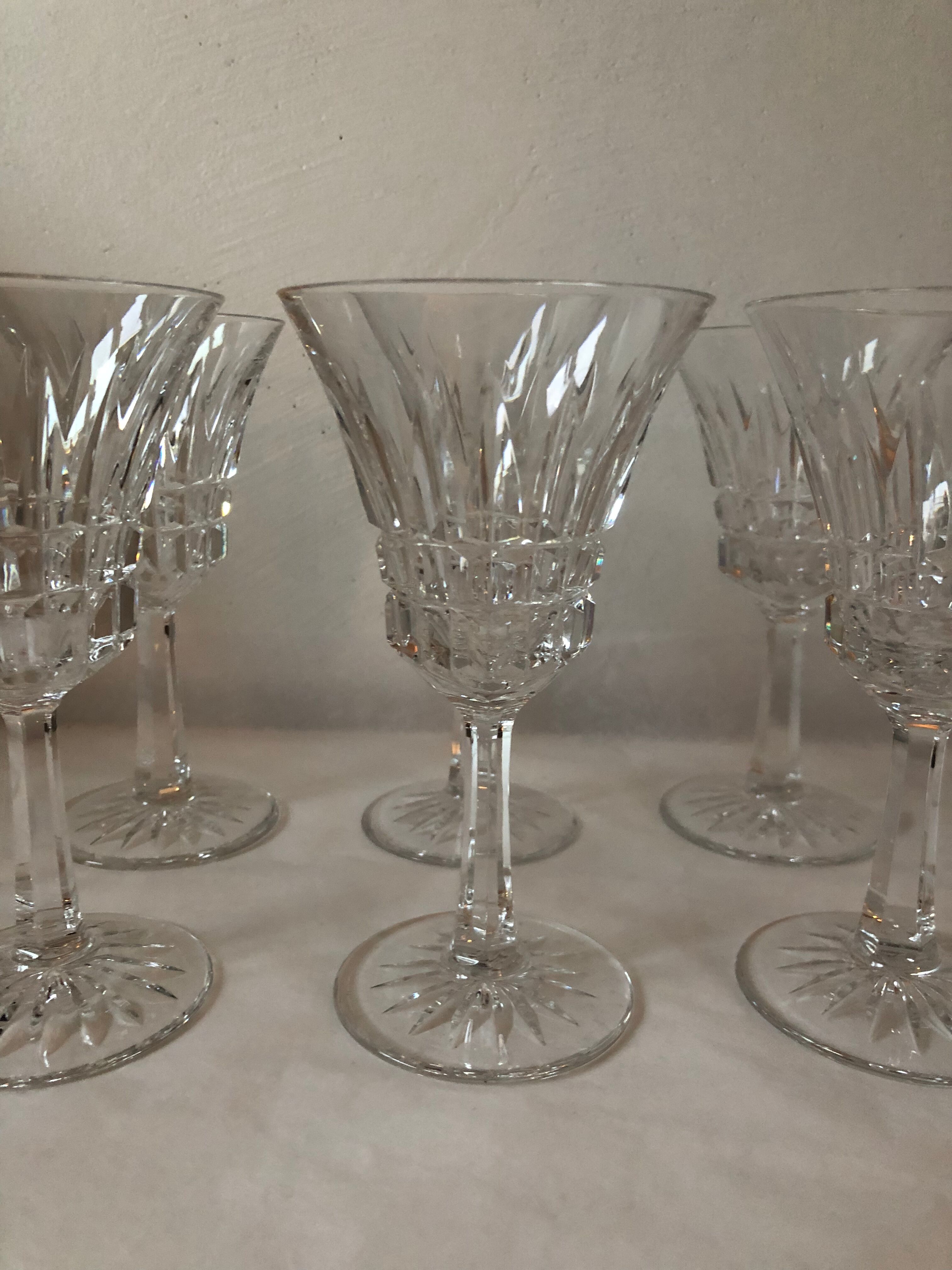 Suite of 8 water Baccarat Crystal glasses