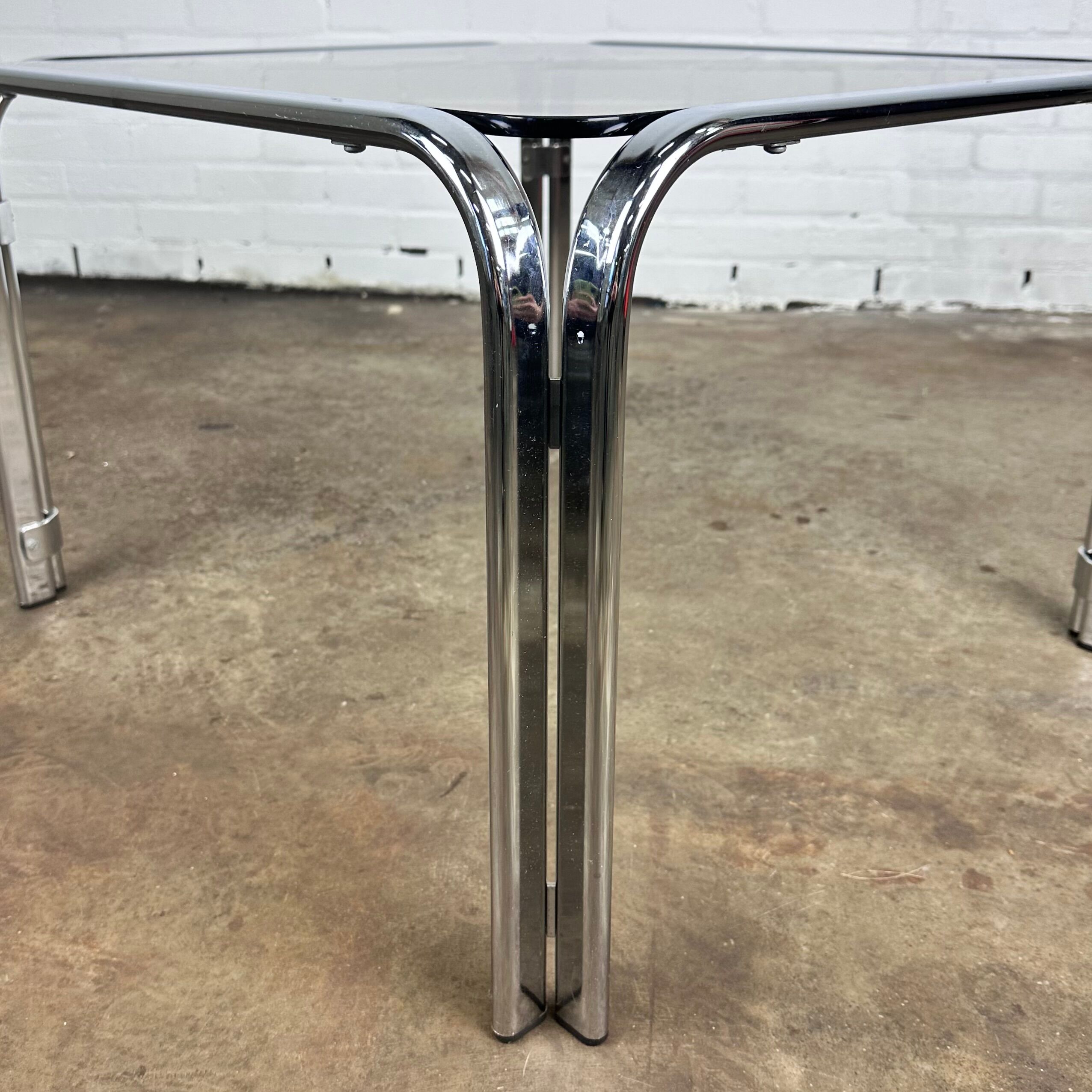 Coffee table with smoke glass & chrome frame