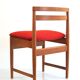4 Danish Vintage Mid-Century Dining Chairs red upholstery