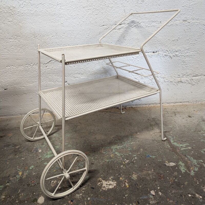 Perforated metal service trolley