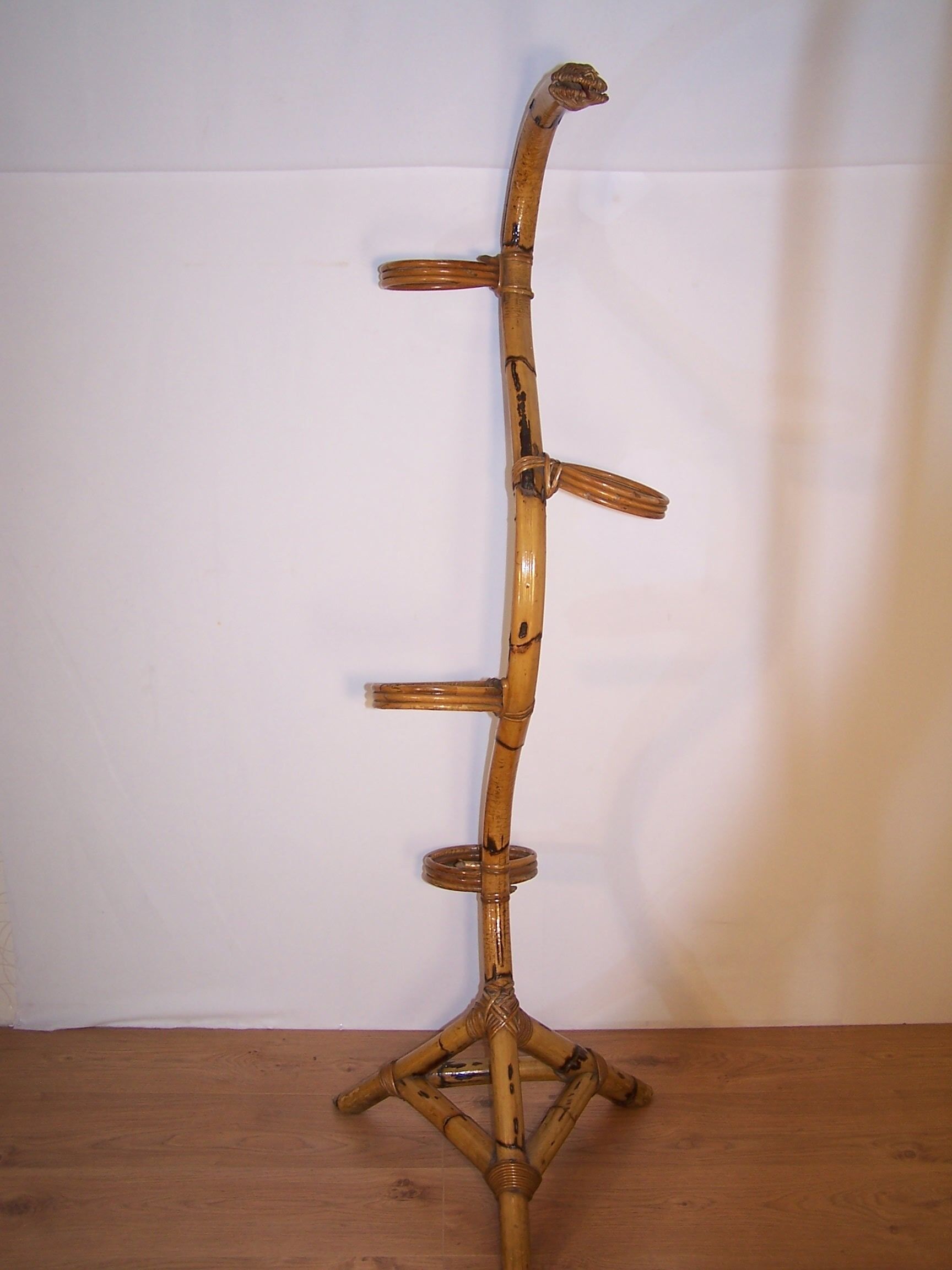 Rattan plant holder by Rohe Noordwolde 1960